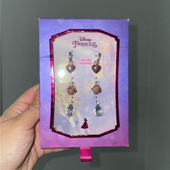 Disney Pink and Silver Princess Earrings - Picture 1 of 3
